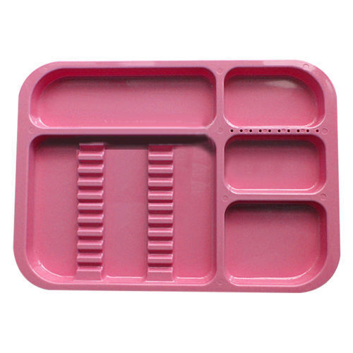Dental Separate Autoclavable 135°C Divided Tray Plastic Set Up Trays 5 Color