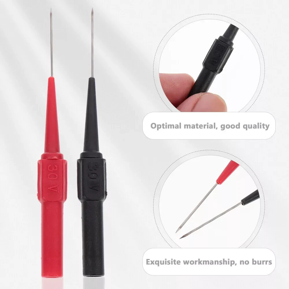 10Pcs Automotive Back Probe Kit Multimeter Test Leads Alligator Clips Wire Tool