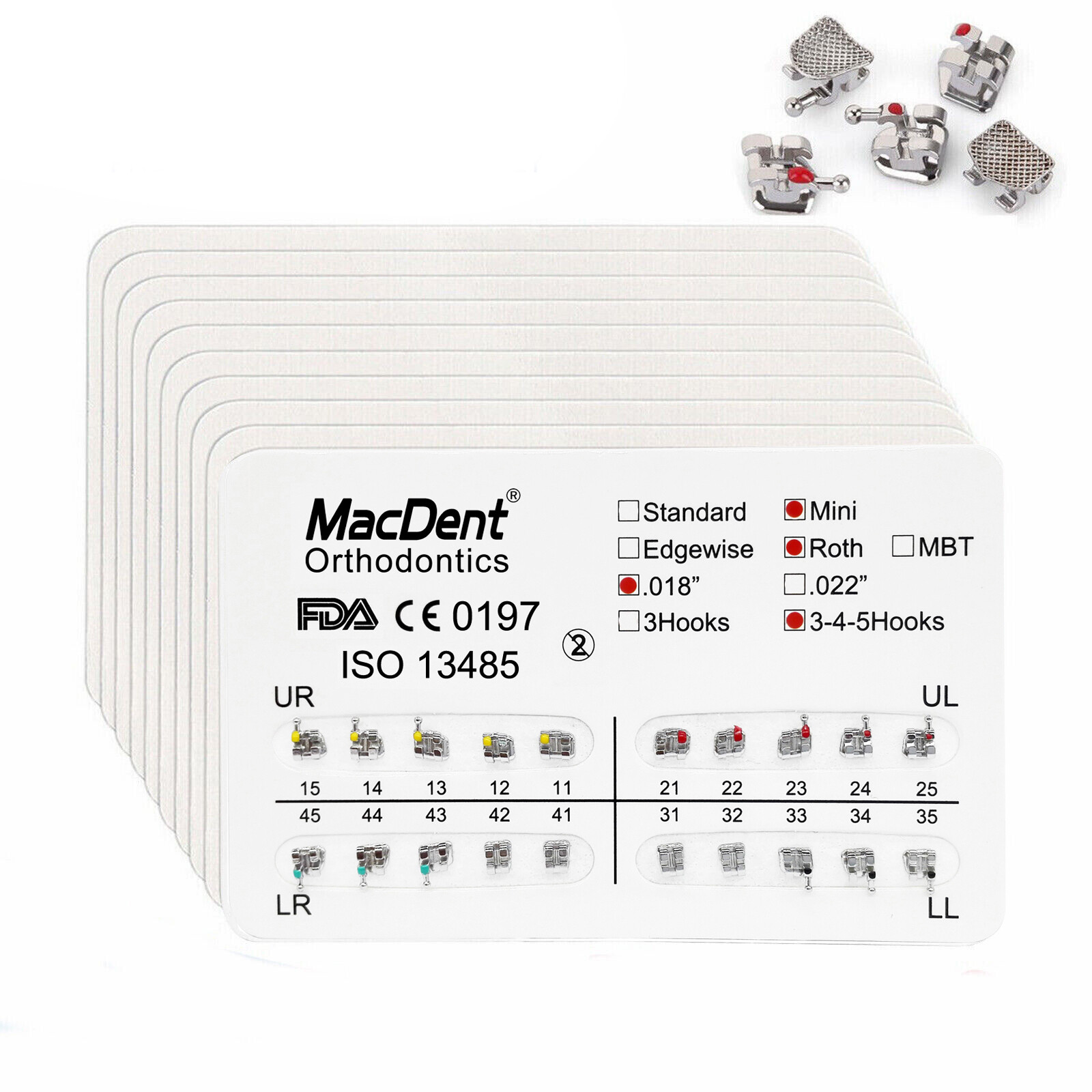 MacDent Dental Orthodontic Metal Brackets Braces/Super Elastic Niti Arch Wires