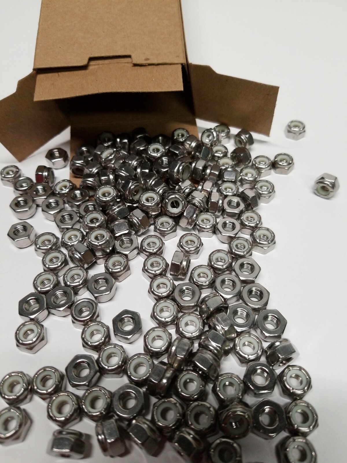 10-24 Stainless Nyloc (Nylon Insert Locknut) 18-8 S.S.(100 pieces) Free Ship.