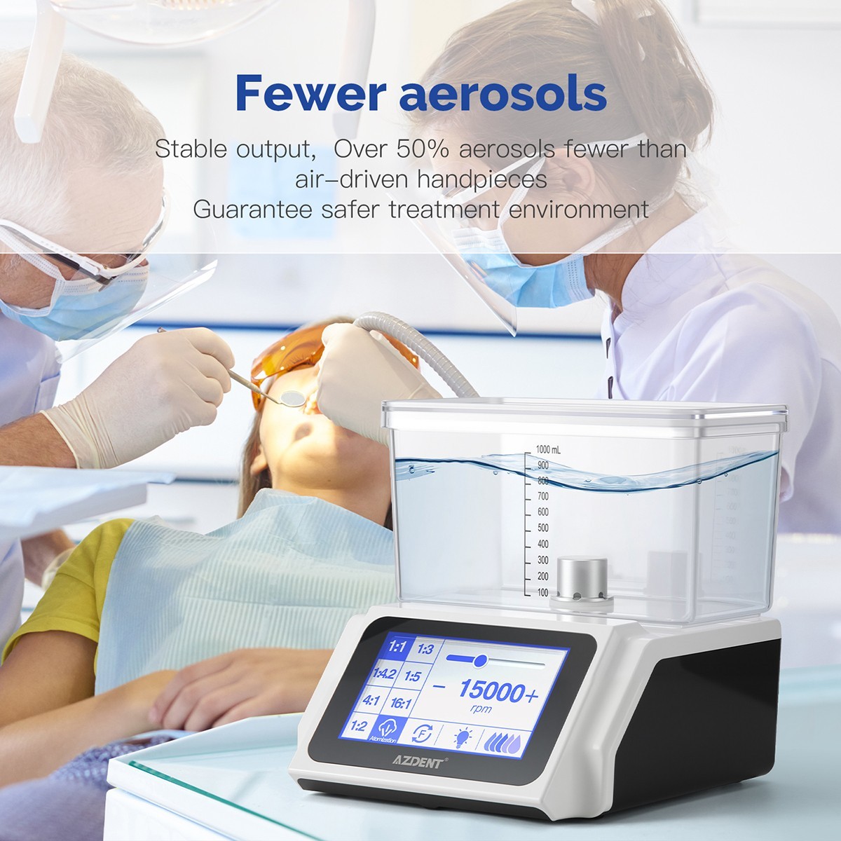 Micromotor eléctrico dental sin escobillas con sistema de agua / pieza de mano