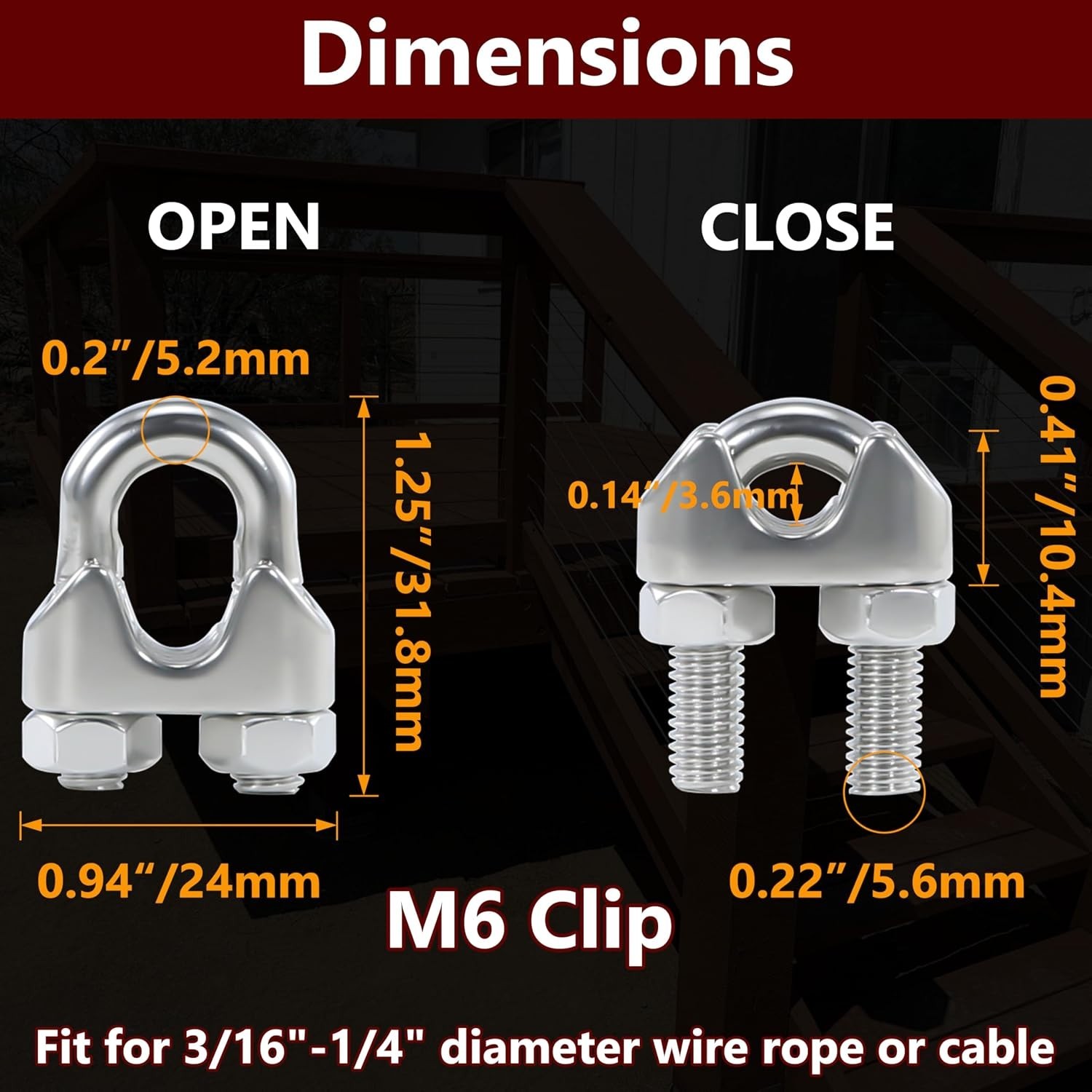 Professional Grade 10 Pack M6 Stainless Steel Cable Clamps for All Applications