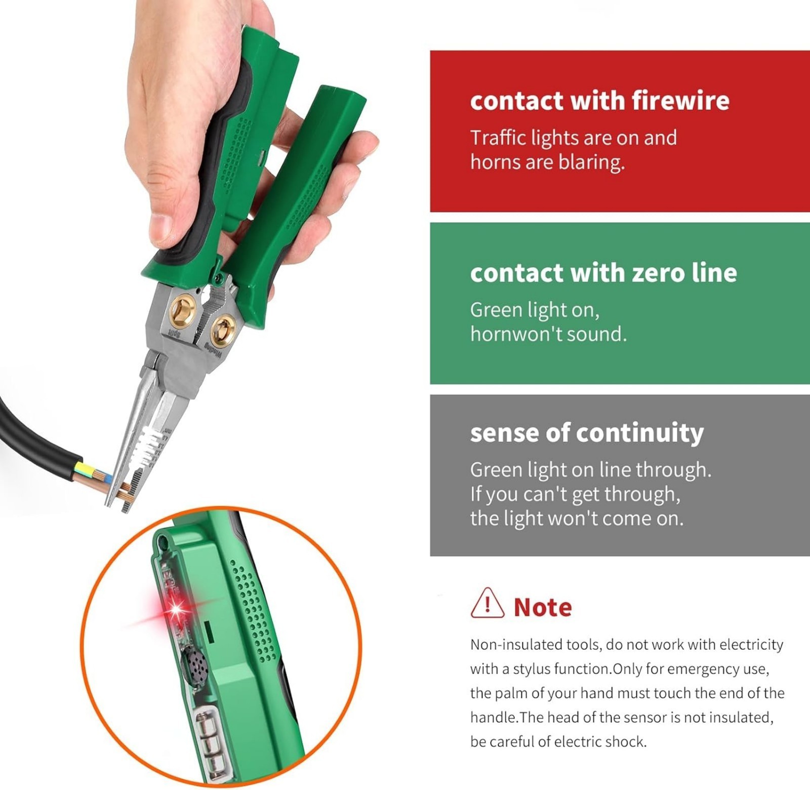 Green Wire Stripper Twister Multifunctional Voltage Tester Cable Cutter