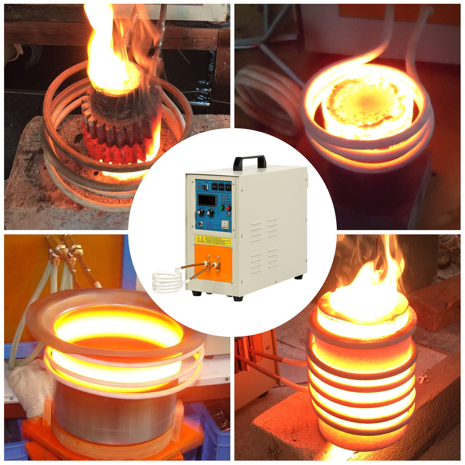 15KW High Frequency Induction Heater Furnace 30-100 KHz 220V Melting Furnace