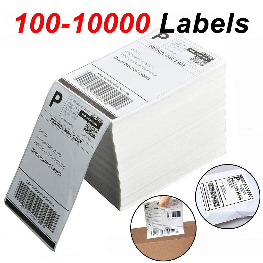 Fanfold 4×6″ Perforated Direct Thermal Address Shipping Labels For Rollo & Zebra