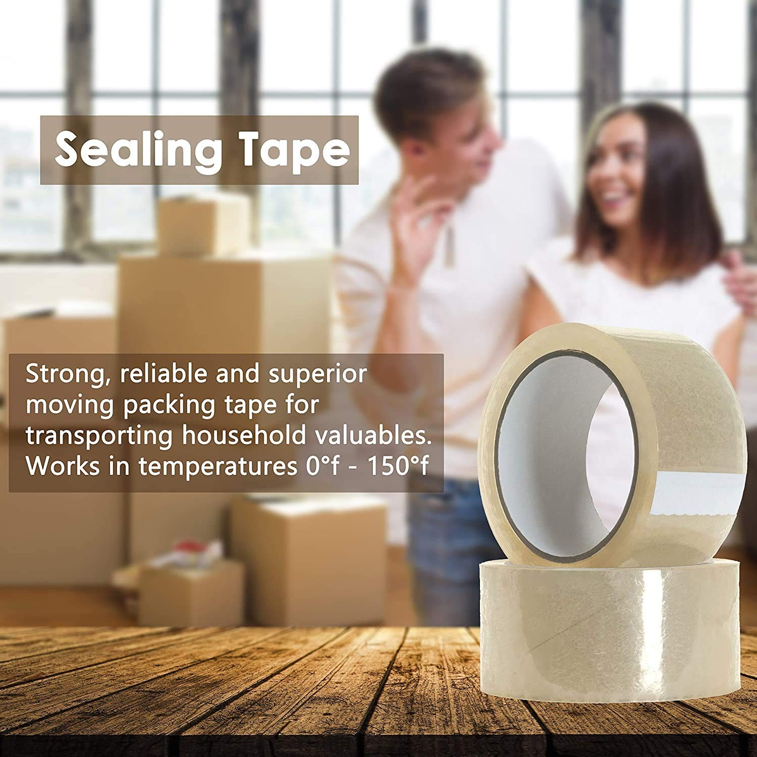 6 Rolls Shipping Packaging Box Packing Sealing Tape 2 mil 2″ x 110 Yard 240FT