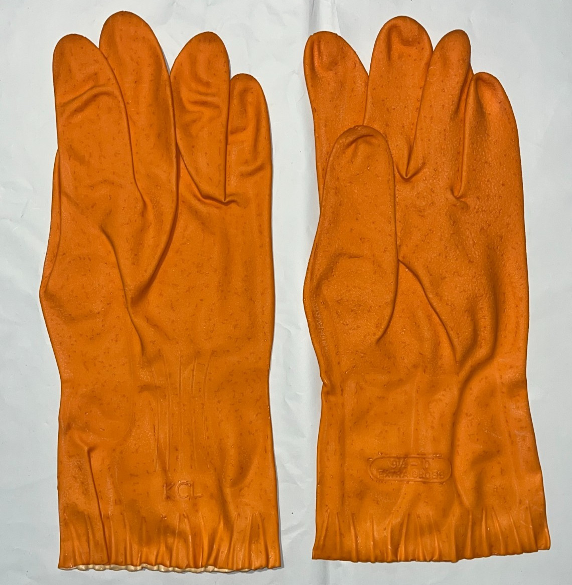 12- ORANGE KITCHEN HOUSEHOLD CLEANING DISHWASHING WATERPROOF RUBBER GLOVES XL