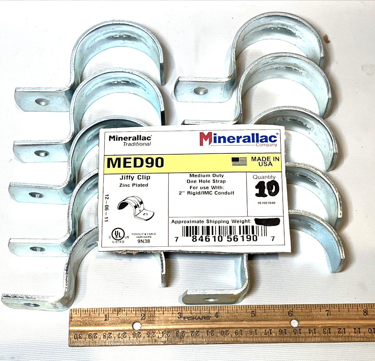 (10) 2″ Rigid RMC Electrical Conduit Pipe Clip Hanger Zinc Metal Bracket LOT