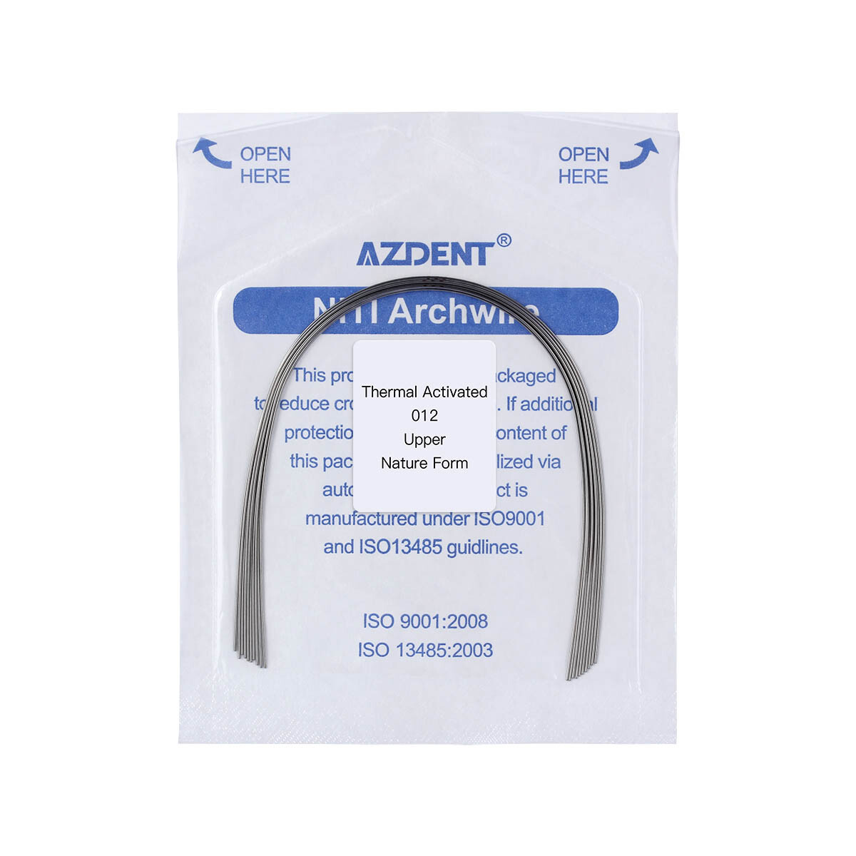 10Pc AZDENT Dental Orthodontic Arch Wire Niti Thermal Activated Ovoid Natural