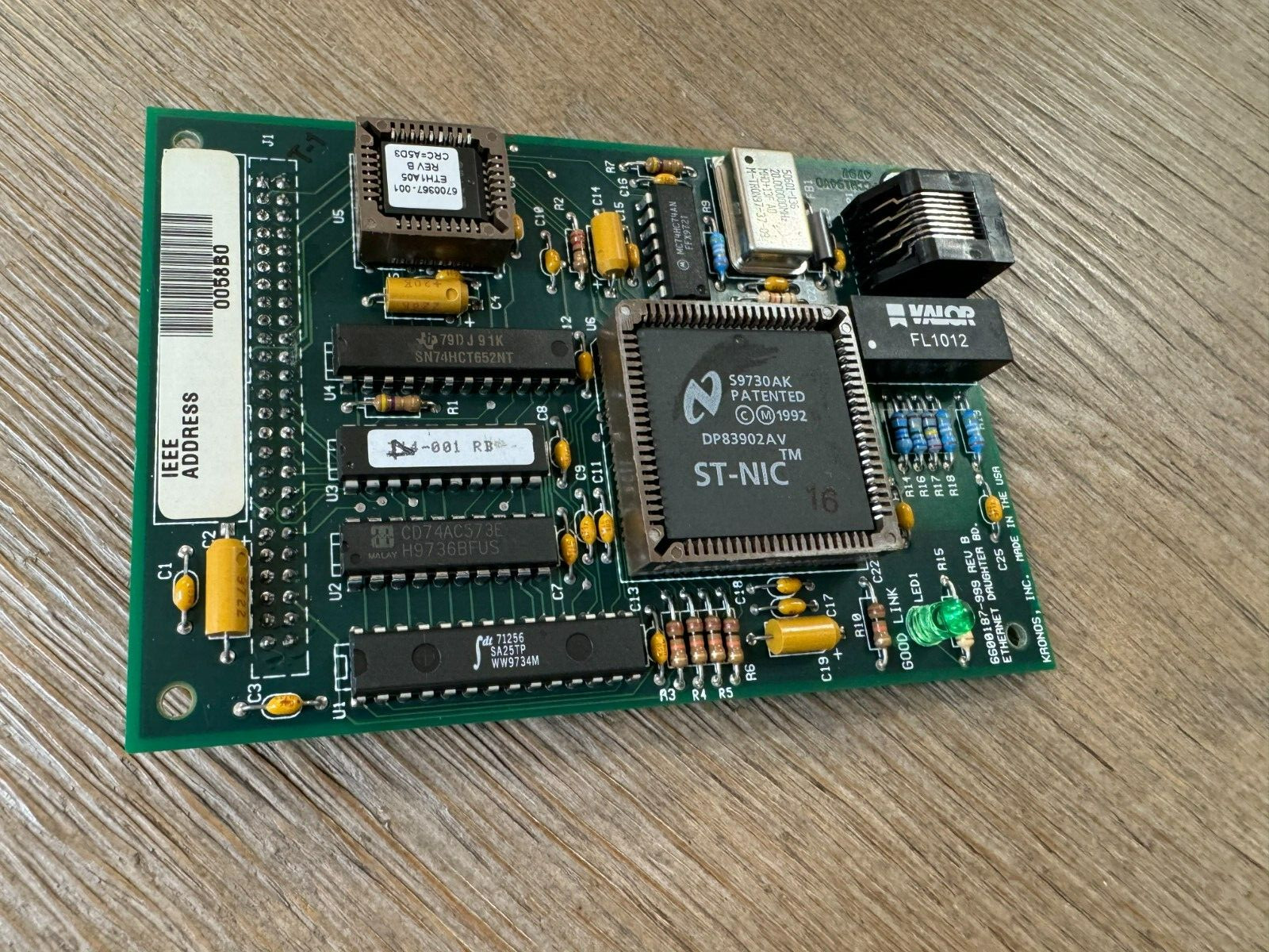 KRONOS 6600187-999 REV B ETHERNET DAUGHTER BOARD
