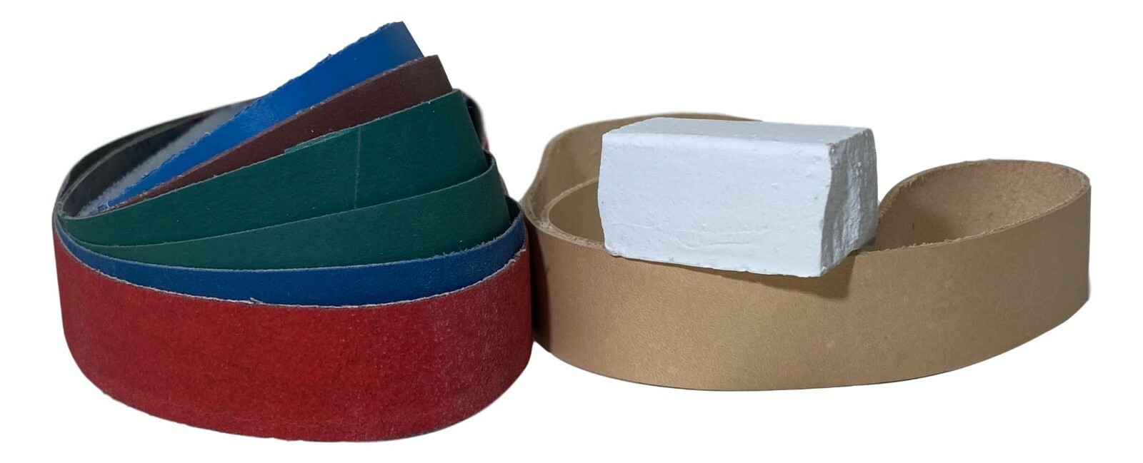 1 x 30 Belt Pack – 6 Grit Belts and Leather Honing Belt with Compound