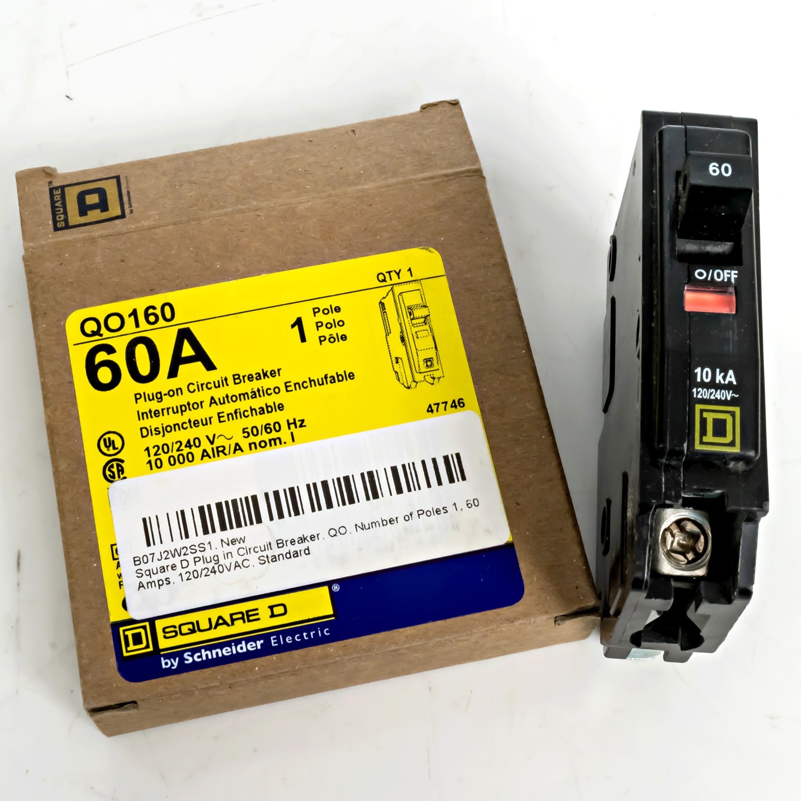 Square D QO160 60 Amp 1 Pole 120/240V Circuit Breaker