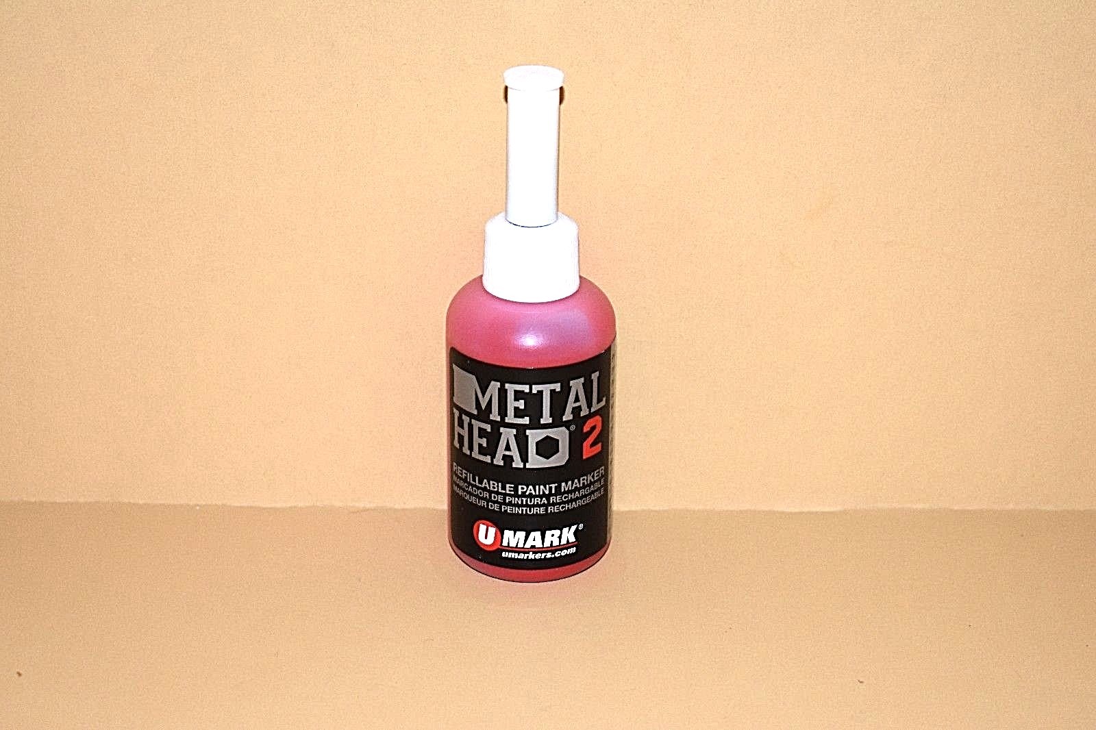 Metal Head 2 Paint Marker Red 2 Oz Auto Salvage Industrial Junk Yard Crafts