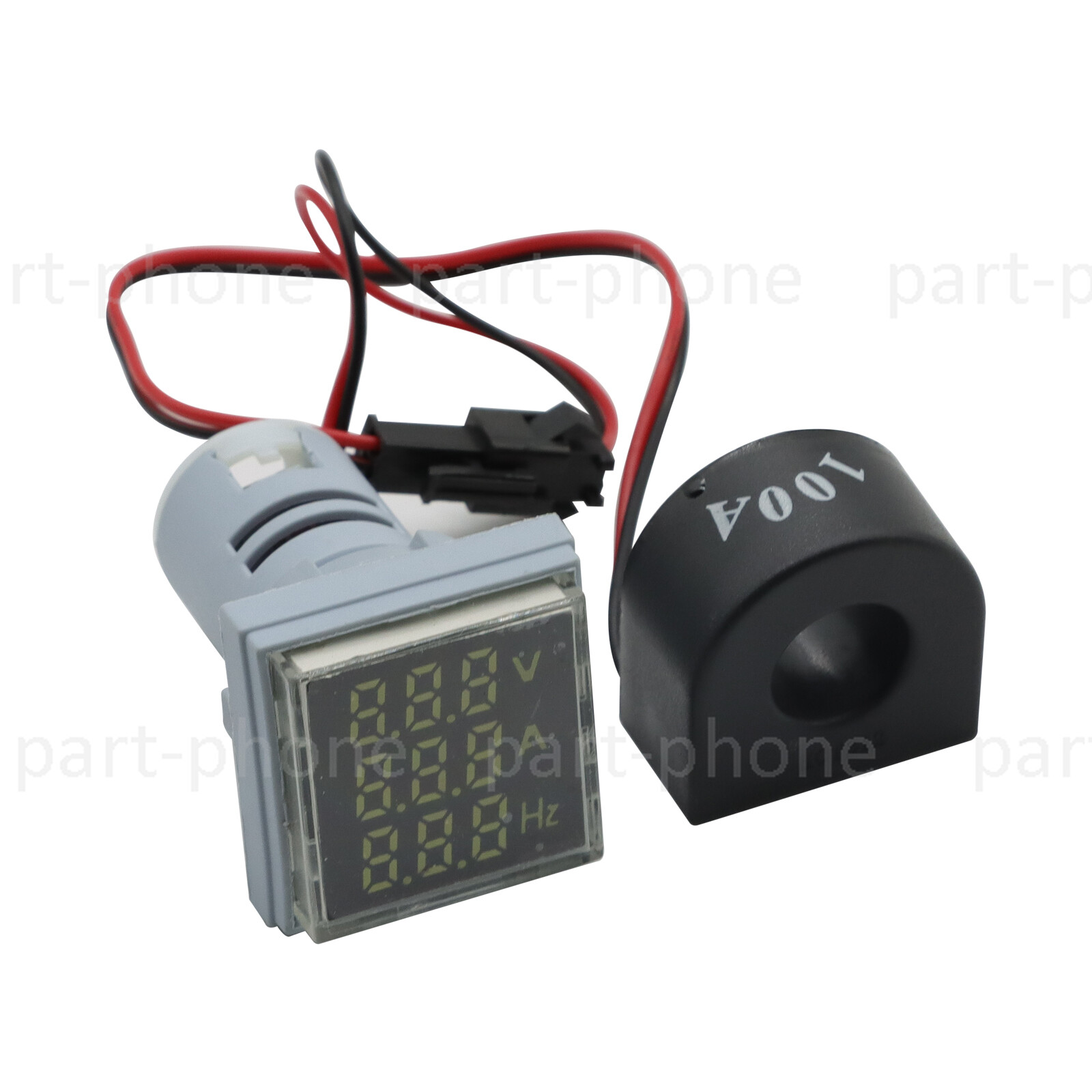AC 60-500V 0-100A 22mm 3-in-1 Voltmeter Ammeter Digital Volt AMP Frequency Meter