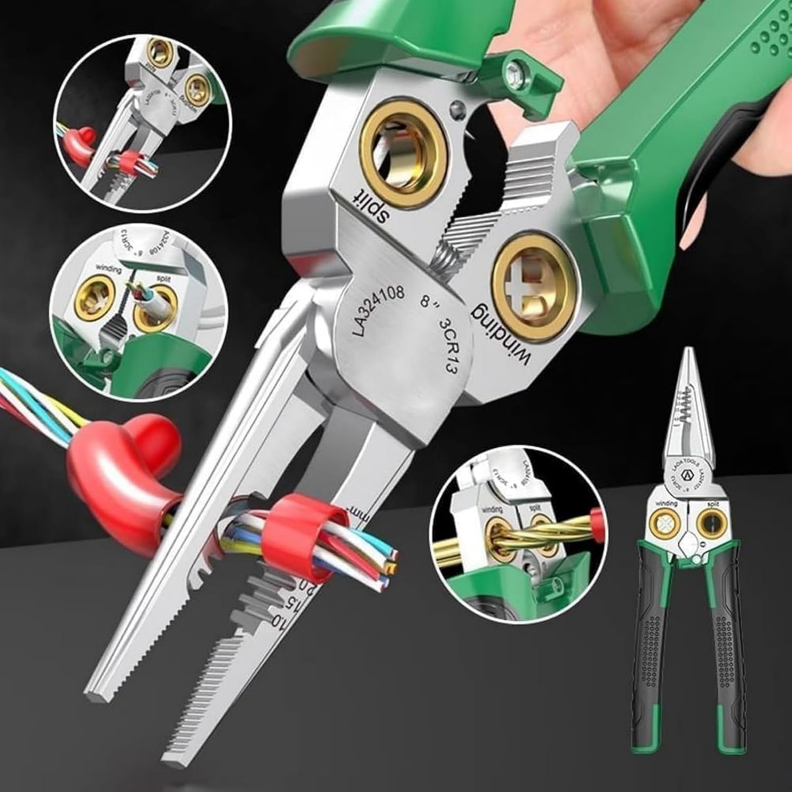 Multifunctional Hand Tool Wire Stripper Twister Voltage Tester Pliers