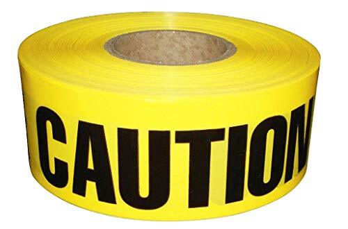 Yellow Caution Tape 3 Inch x 1000Ft with Bold Black Text for Construction