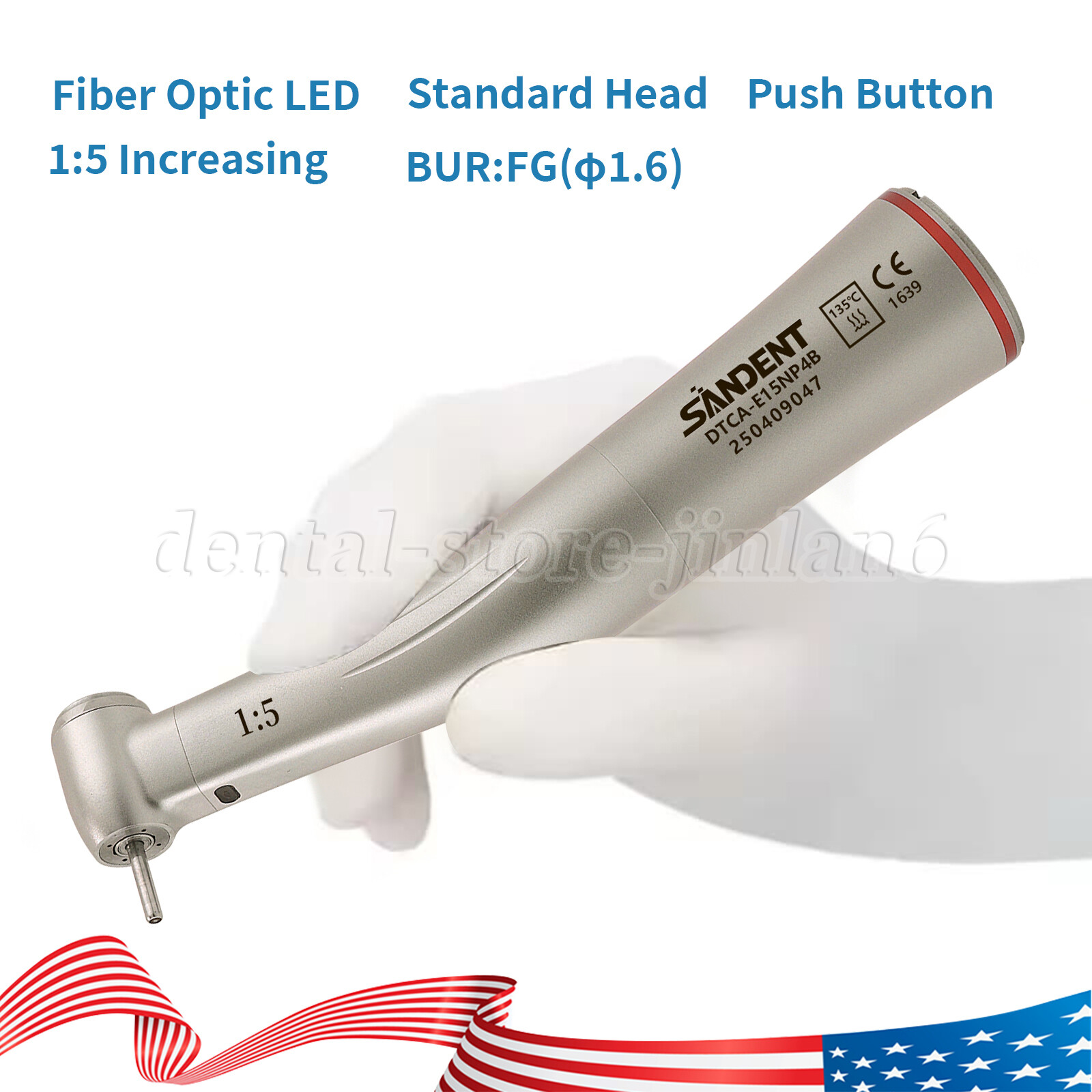 Woodpecker Style 1:5 High Speed Handpiece for MT2 MT3 Dental Electric Motor