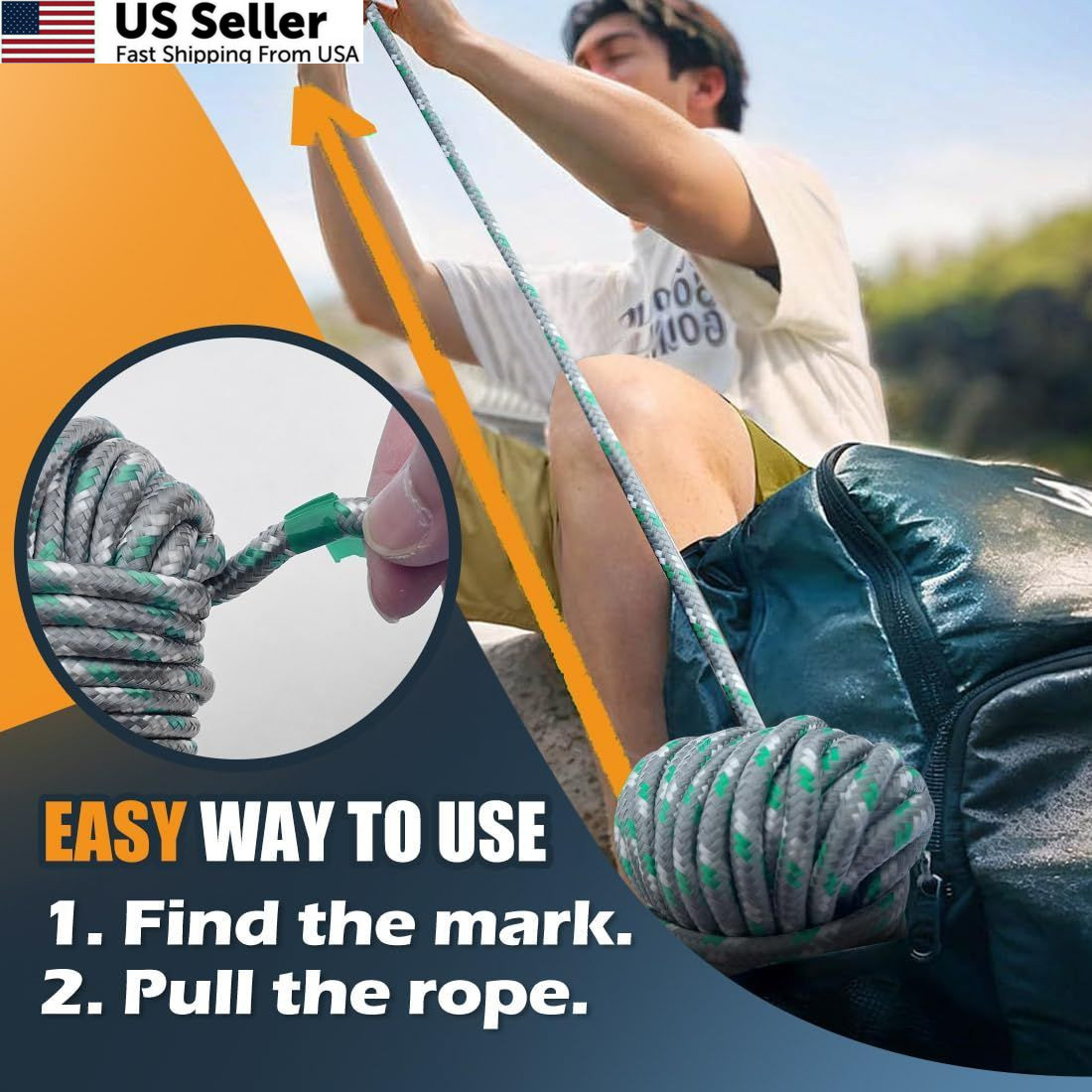 100ft 1/4 Polyester Utility Rope Strong Cord Flagpole Camping & Clothesline USA