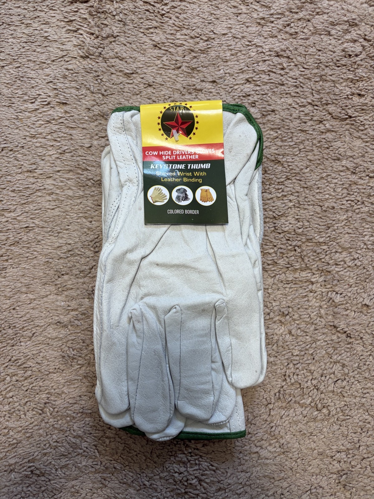6 Pairs Drivers Work Gloves Keystone Thumb