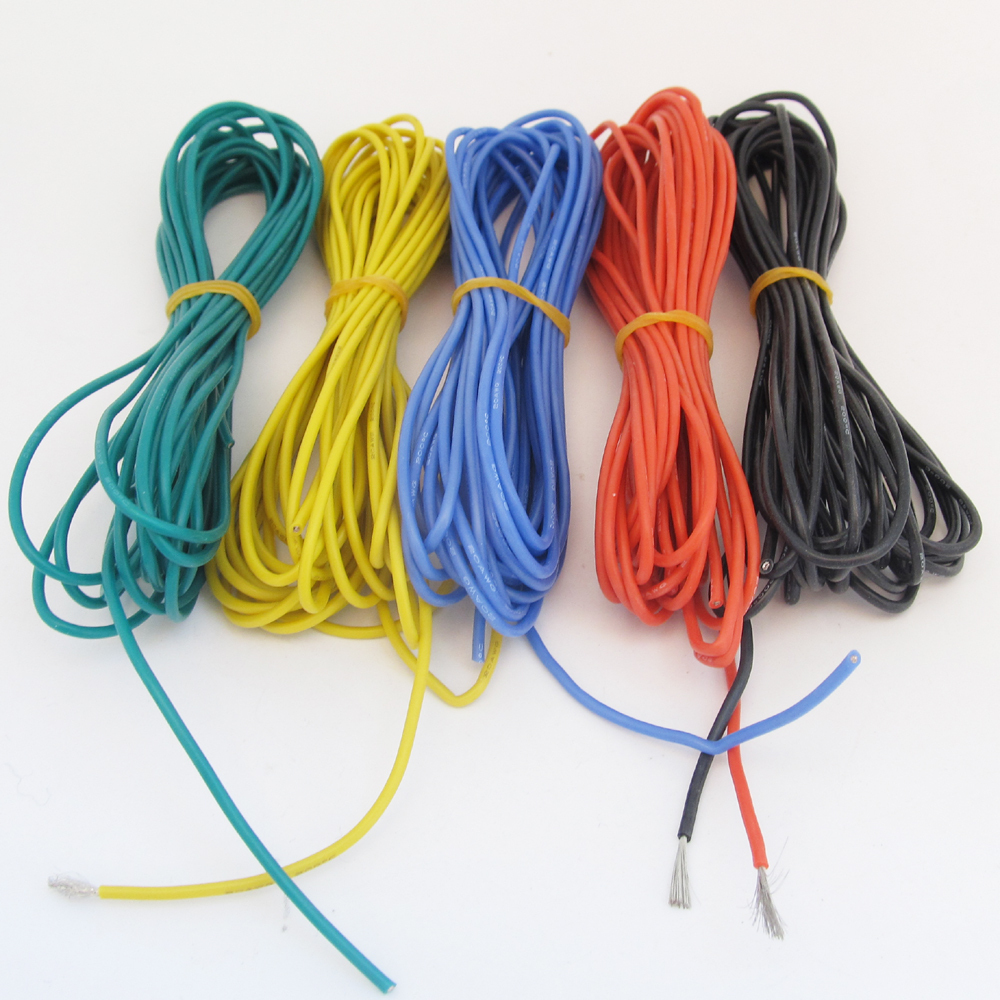 5M 20AWG Flexible Soft Silicone Wire Tin Copper RC Electronic Cable 5 colors