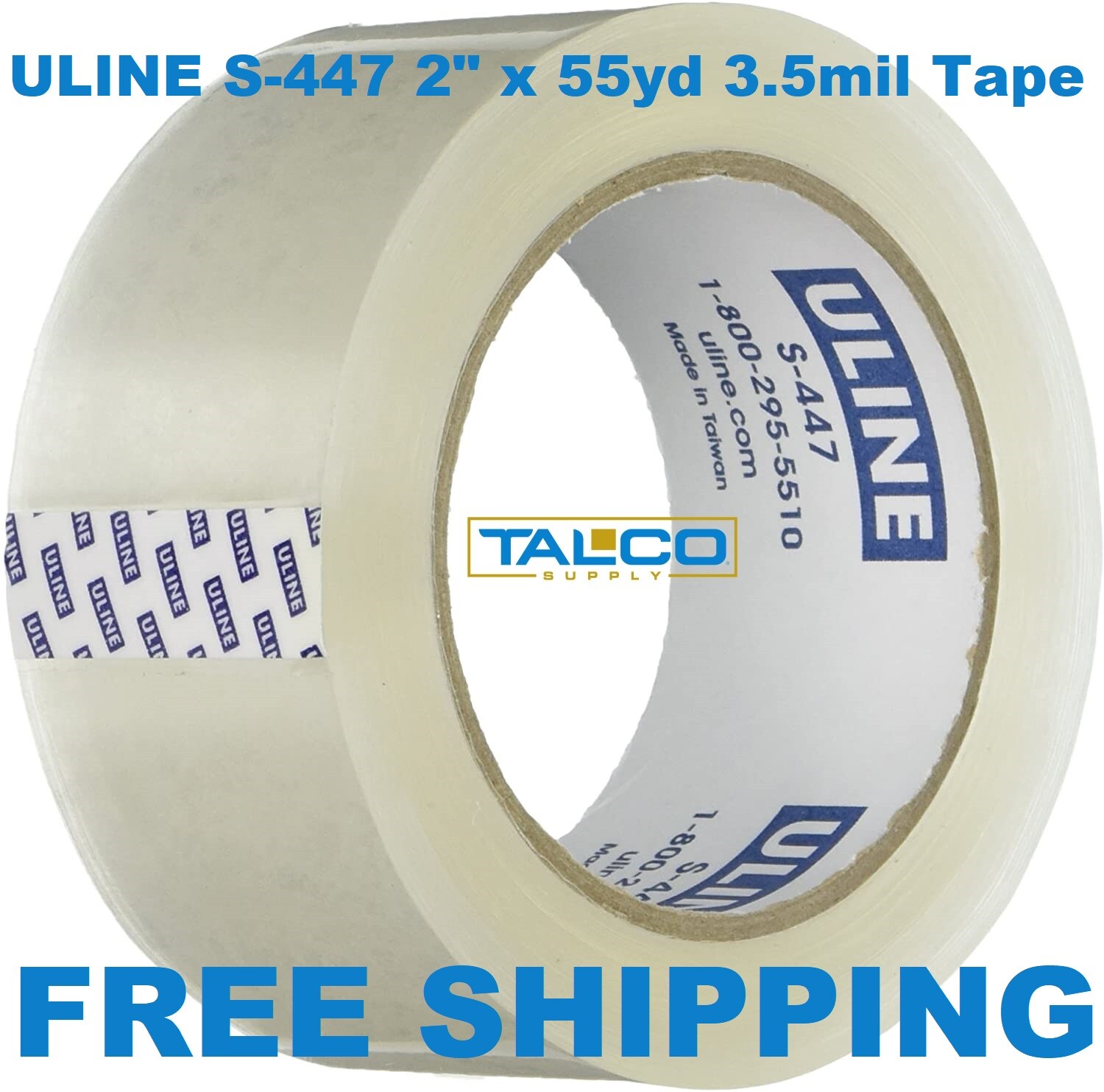 (6) ULINE S-447 2″ X 55 Yds 3.5 Mil Heavy-Duty Packing & Shipping Tape Rolls