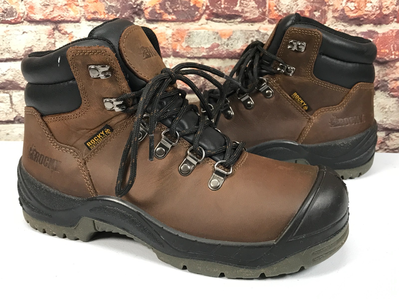 Rocky Worksmart Women’s Composite Toe WP Brown Leather Hiker Work Boots Sz. 7M