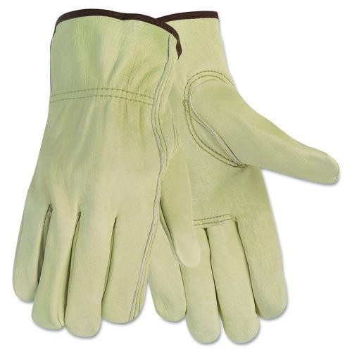 MCR Safety Leather Drivers Gloves, Gunn Cut, Keystone Thumb, Large, Beige, Pair