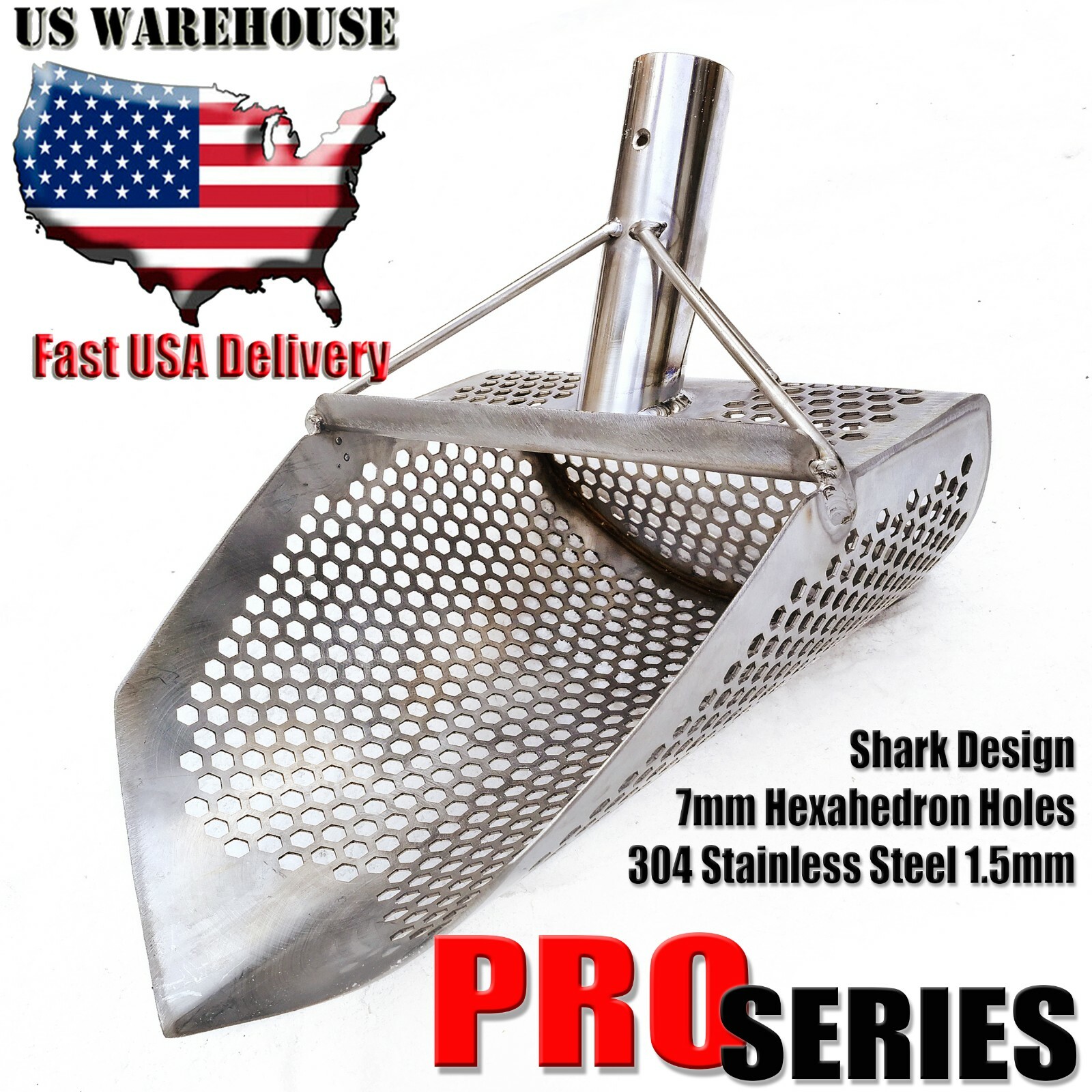 Sand Scoop Metal Detector Detecting Hunting Tool Stainless Steel Shark Pro CooB
