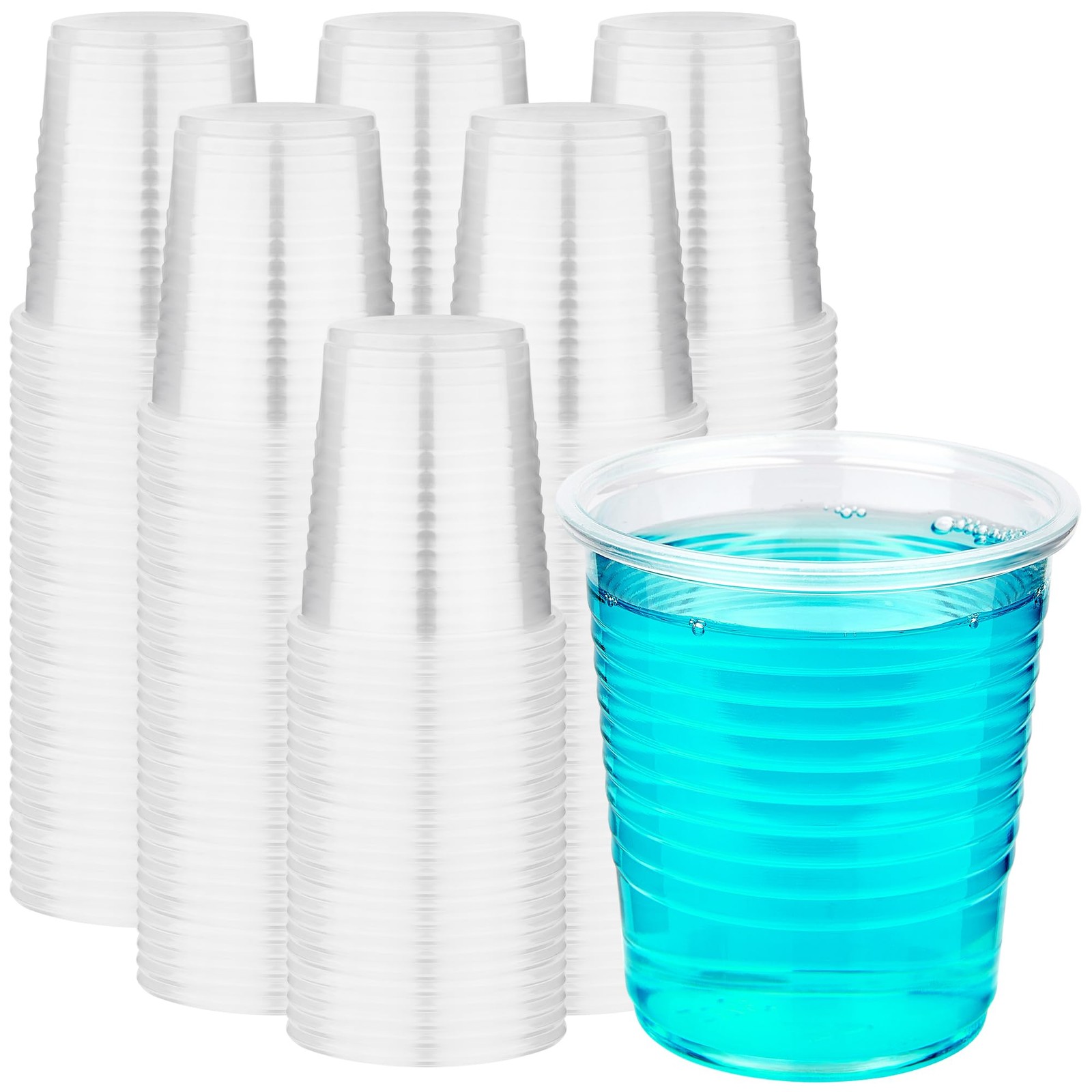 RACETOP 100 Pack 3 oz Plastic Cups, Clear Disposable Plastic Cups Bulk, Cold