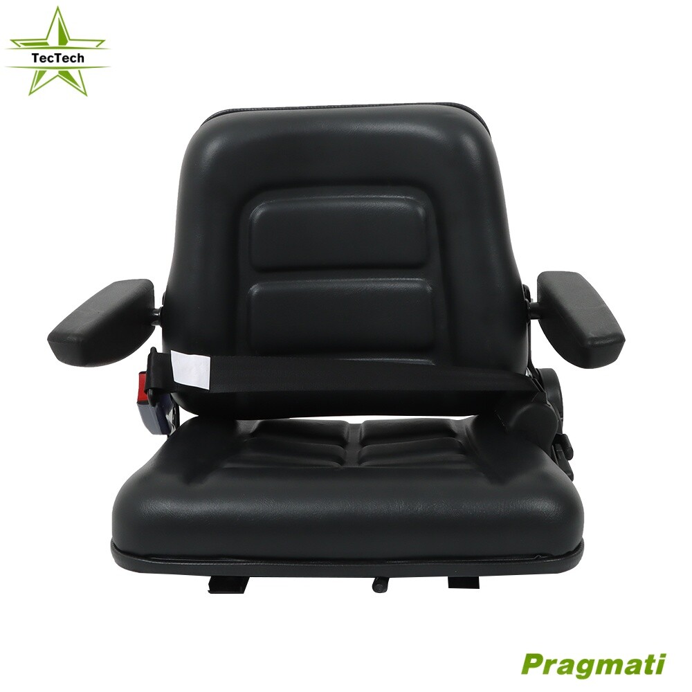 Universal Tractor Seat Adjustable Armrest and Slide Trenchers Back & Seatbelt