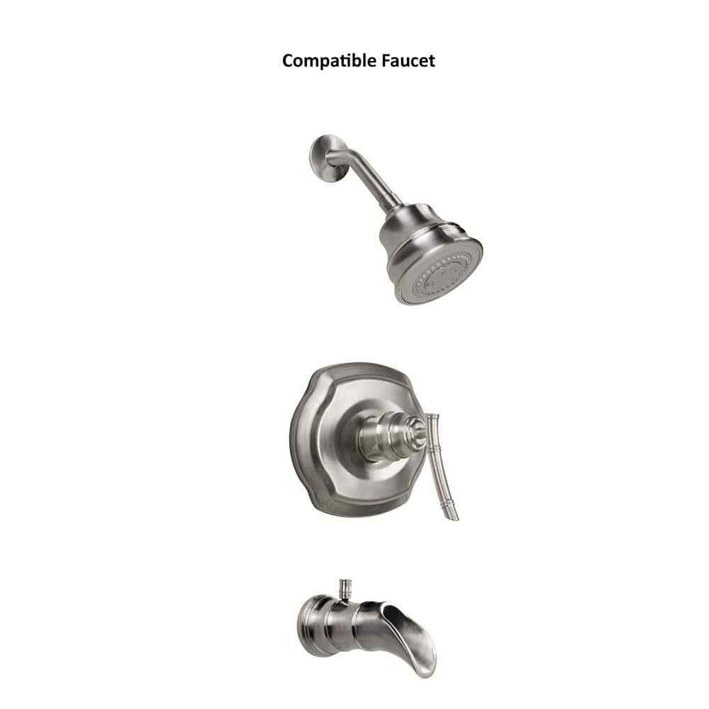Bamboo Tub and Shower Handle Kit, Brushed Nickel Durable Easy Replacement