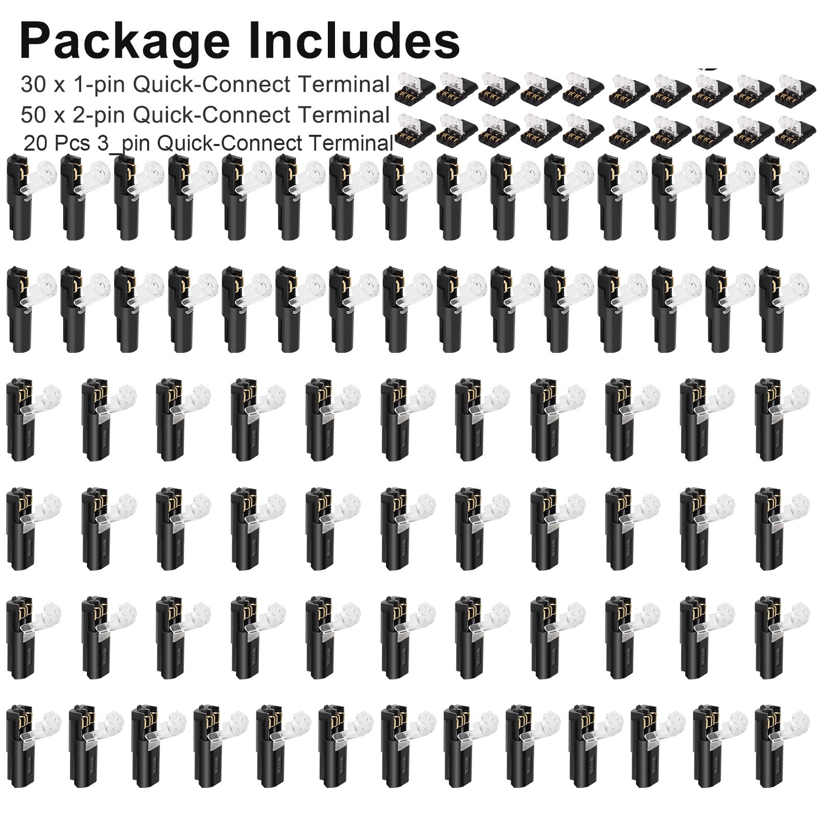 500Pcs 1/2/3 Pin Electrical Wire Connectors Kit Quick Splice Wire Connectors