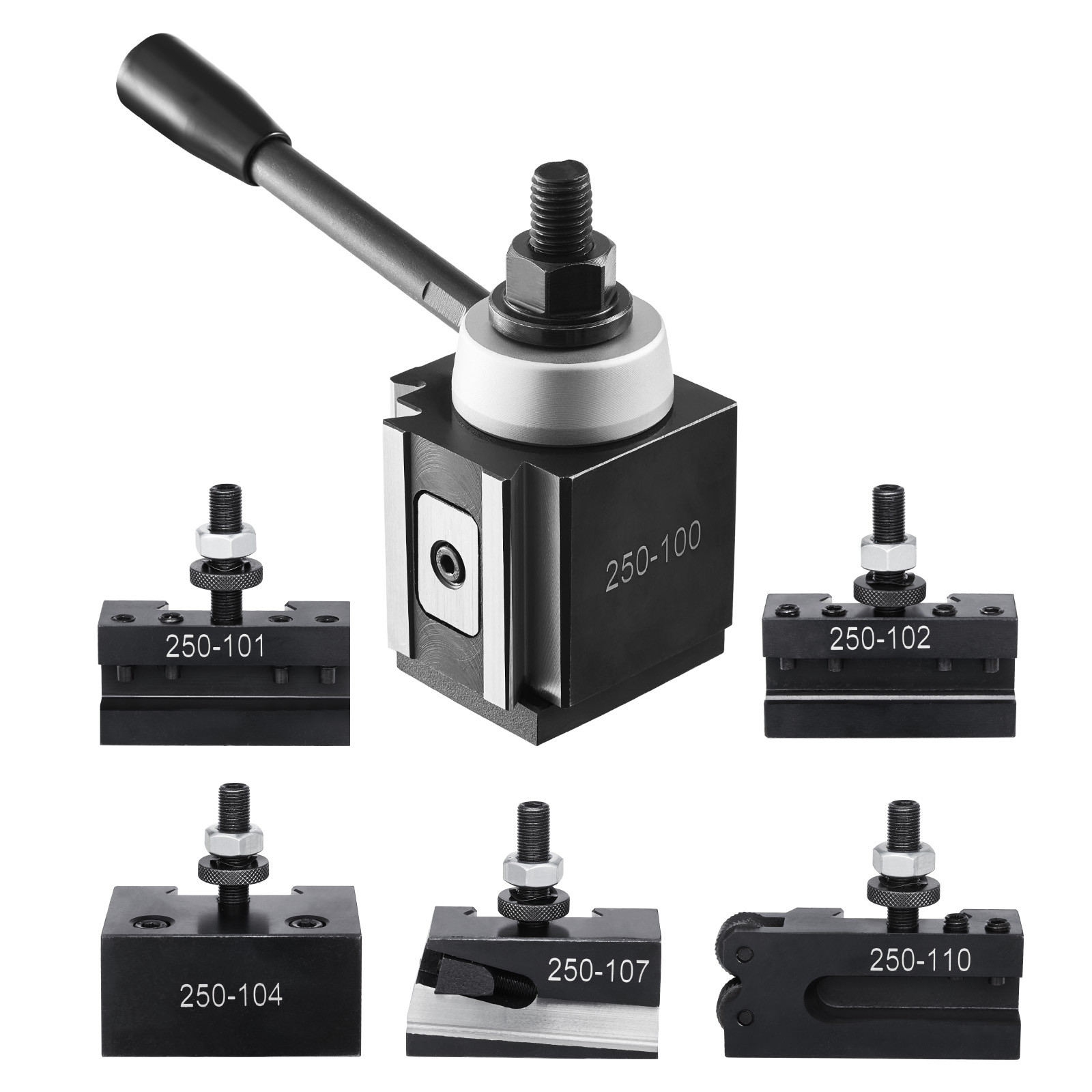 Quick Change Tool Post Set 6 Pcs Lathe Tool Holders for 6″-12″ Mini Lathe Swing