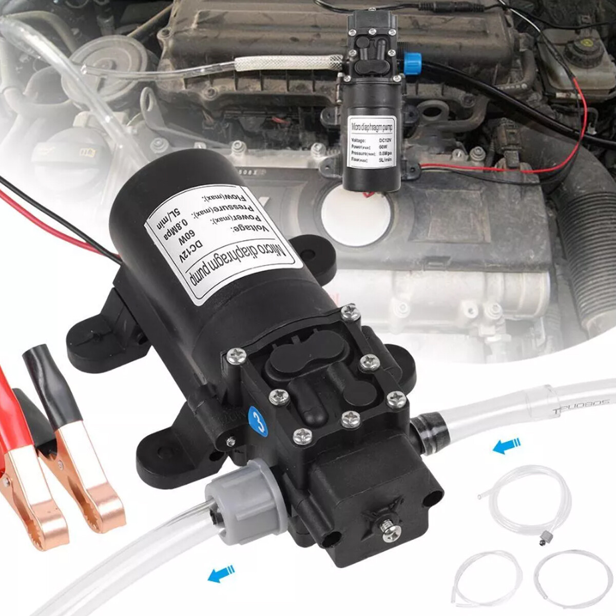 Motor Oil Fuel Fluid Extractor Electric Siphon Transfer Change Pump DC 12V 60W
