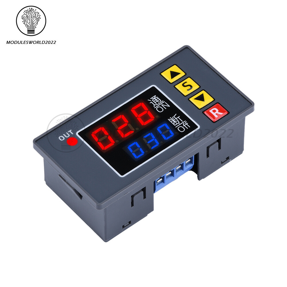 T3231 AC110V-220V DC12V 24V Digital Dual Display 0-999 Cycle Timing Delay Relay