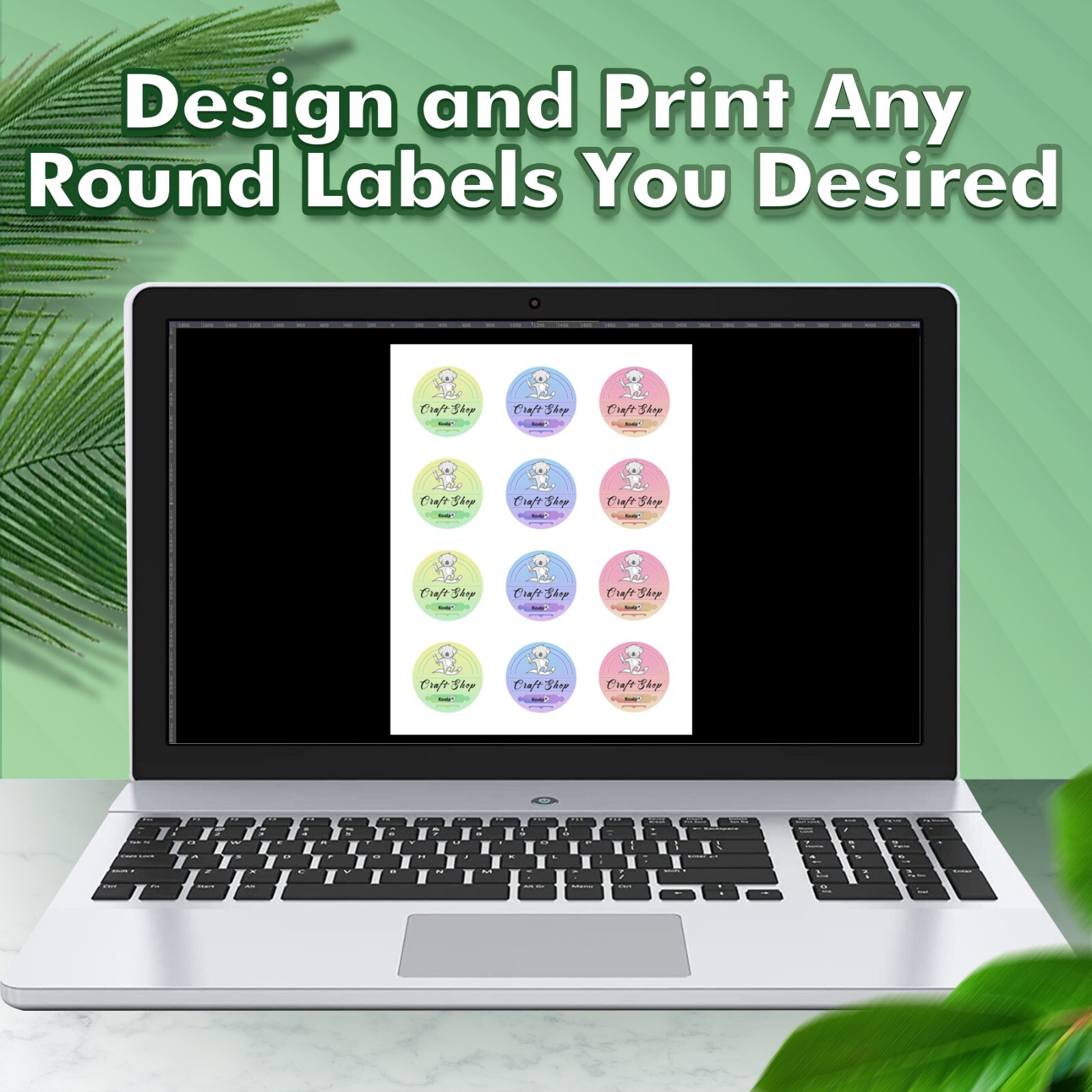 Koala Printable Round Label 2 Inch Waterproof Round Sticker Paper Inkjet Laser