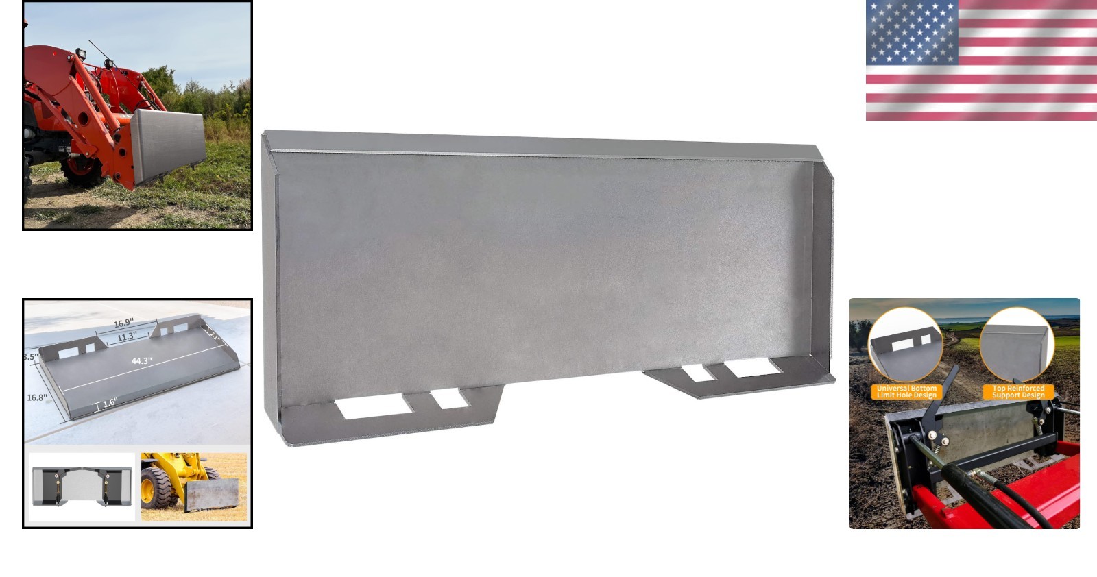Universal Quick Attach Plate for Kubota & Bobcat Skid Steers