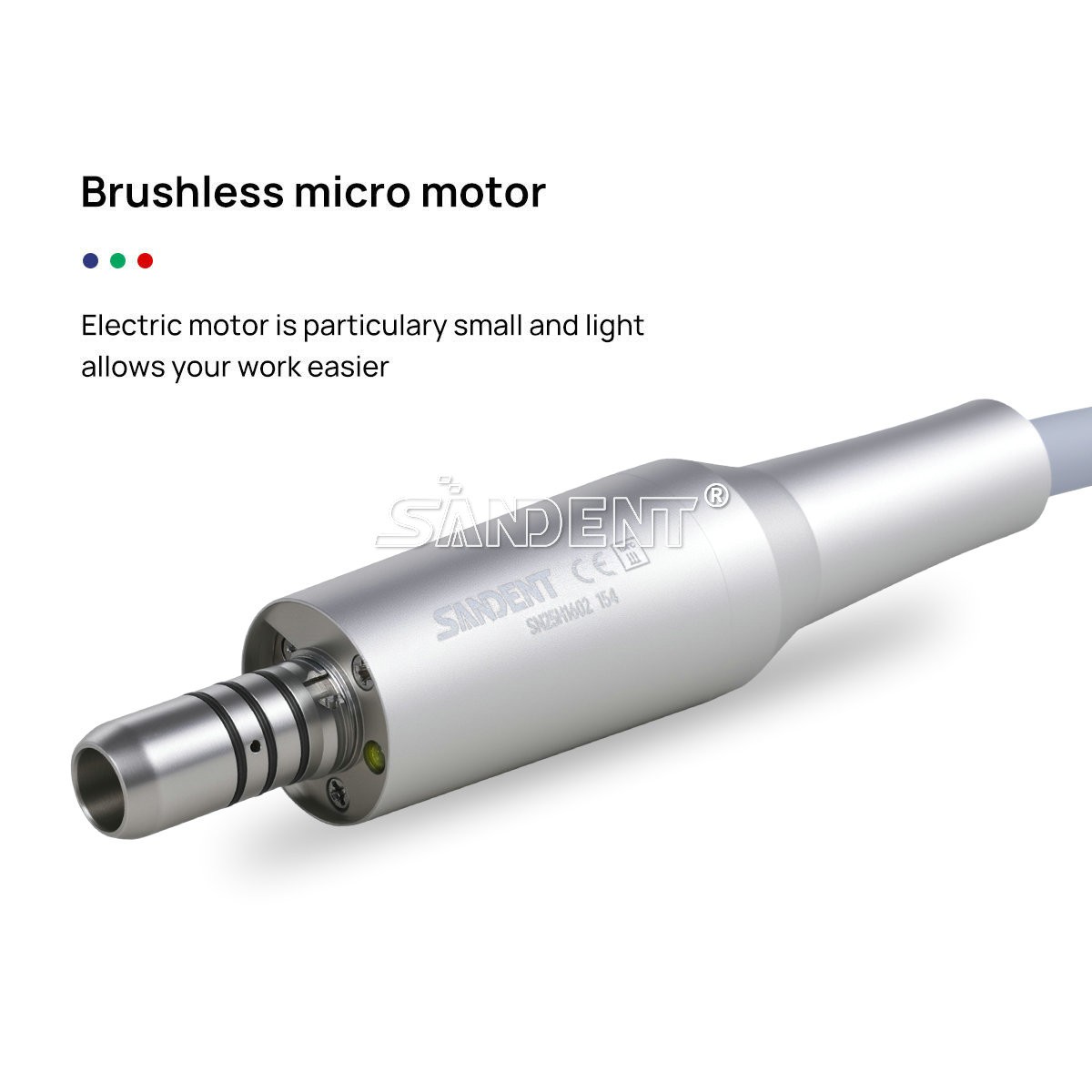 SANDENT Dental Brushless LED Electric Micro Motor 4 Holes 1:1/1:5/16:1 E-Type