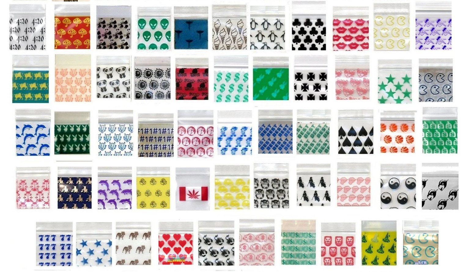 1200 Apple Baggies 1010 1″ x 1″ PREMIUM RANDOM MIX 6+ STYLES (12 packs x 100)