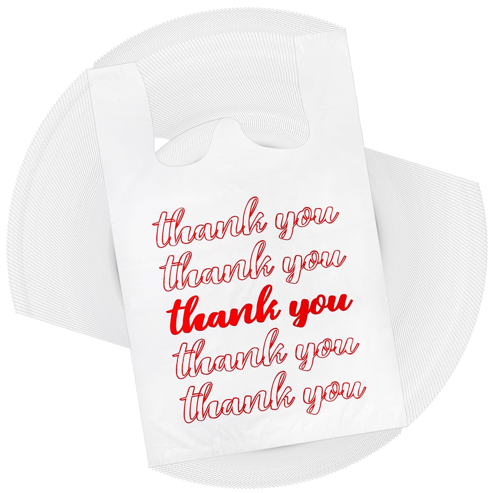 Lawei 500 Count Thank You Bags Reusable Grocery Bag – 13 x 7 x 21 Plastic T-Shir