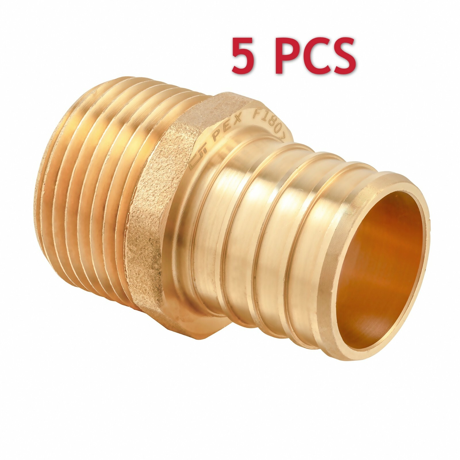 EFIELD 5 PCS 1″ PEX x 1″ Male NPT Threaded Adapters Brass Fittings No Lead