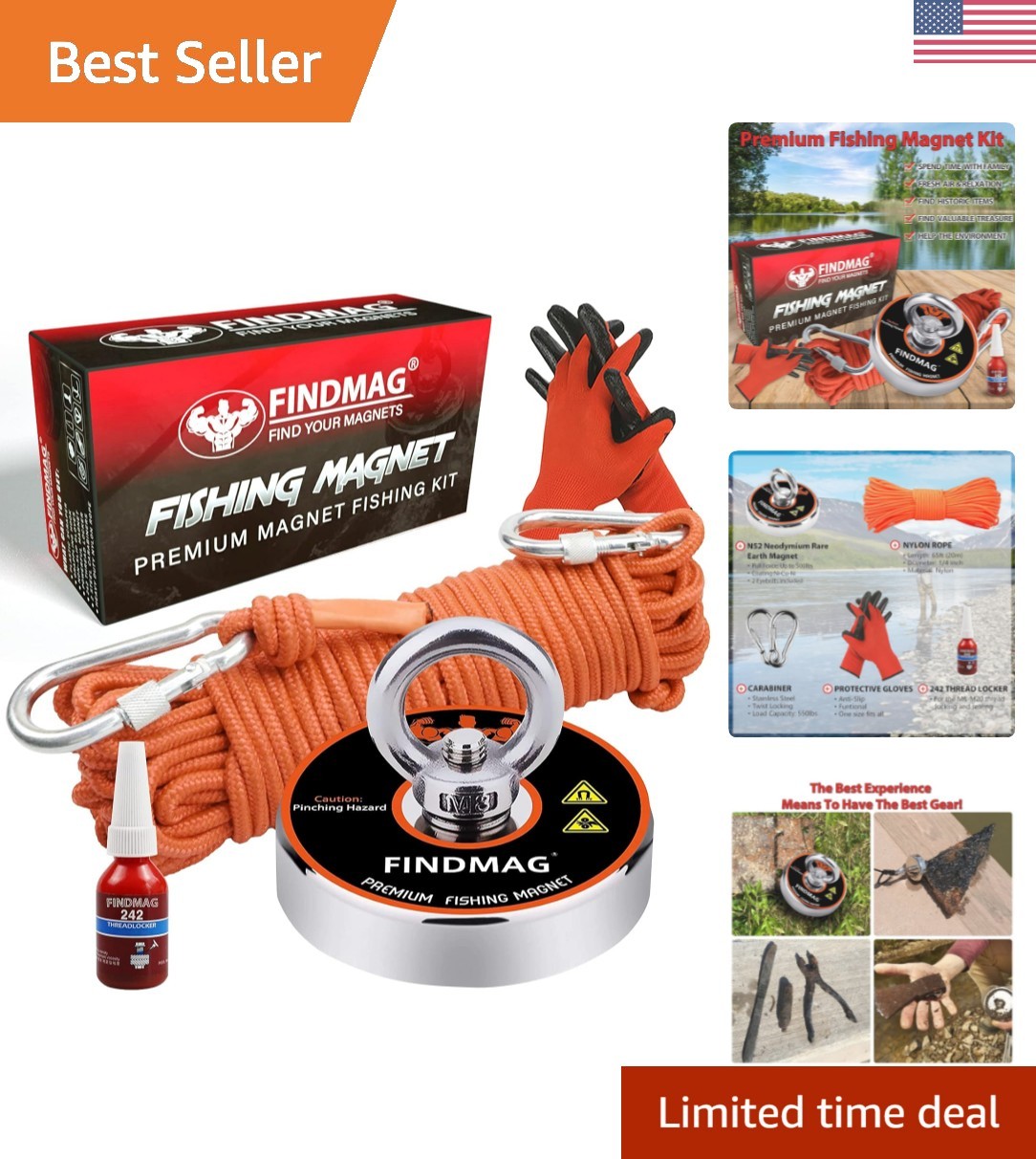 Complete 500 LBS Neodymium Magnetic Fishing Kit – Treasure Hunting Gear!