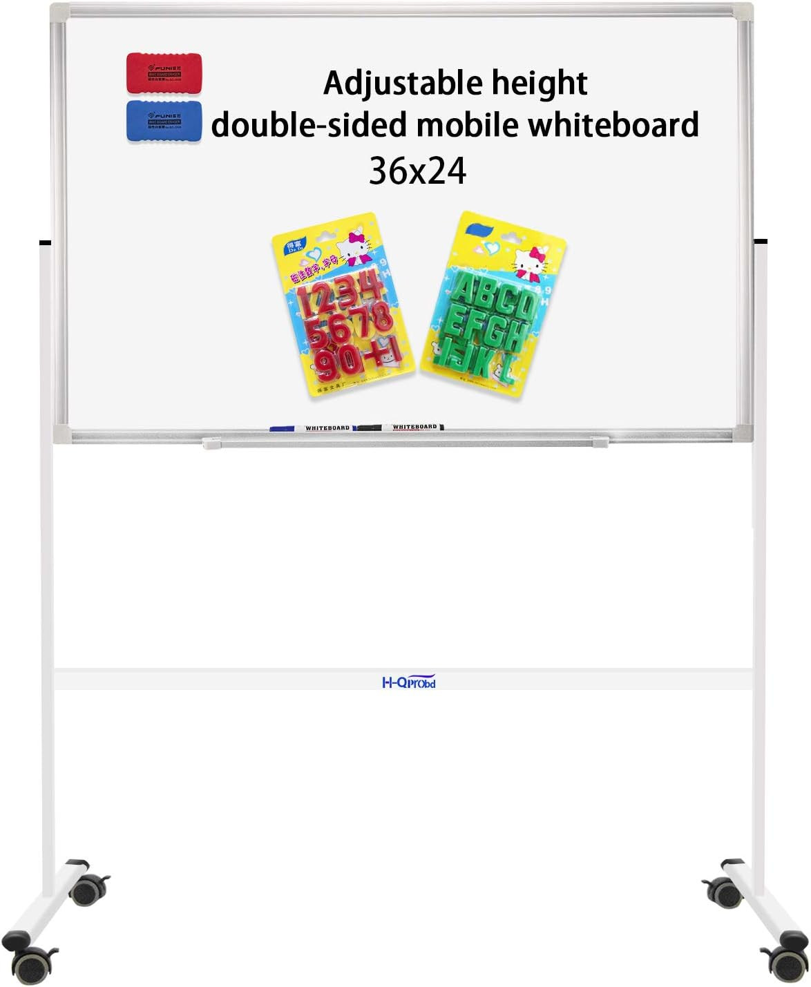 Mobile Whiteboard 36″X24″ Magnetic Dry Erase Board with Stand