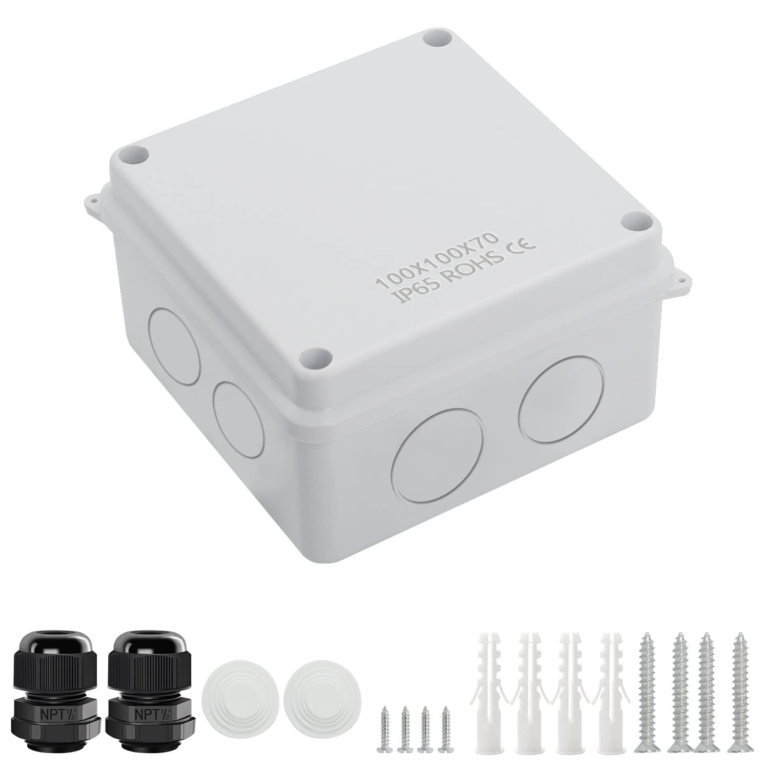 Water Resistant Dustproof ABS Plastic Junction Box Electrical Enclosure White