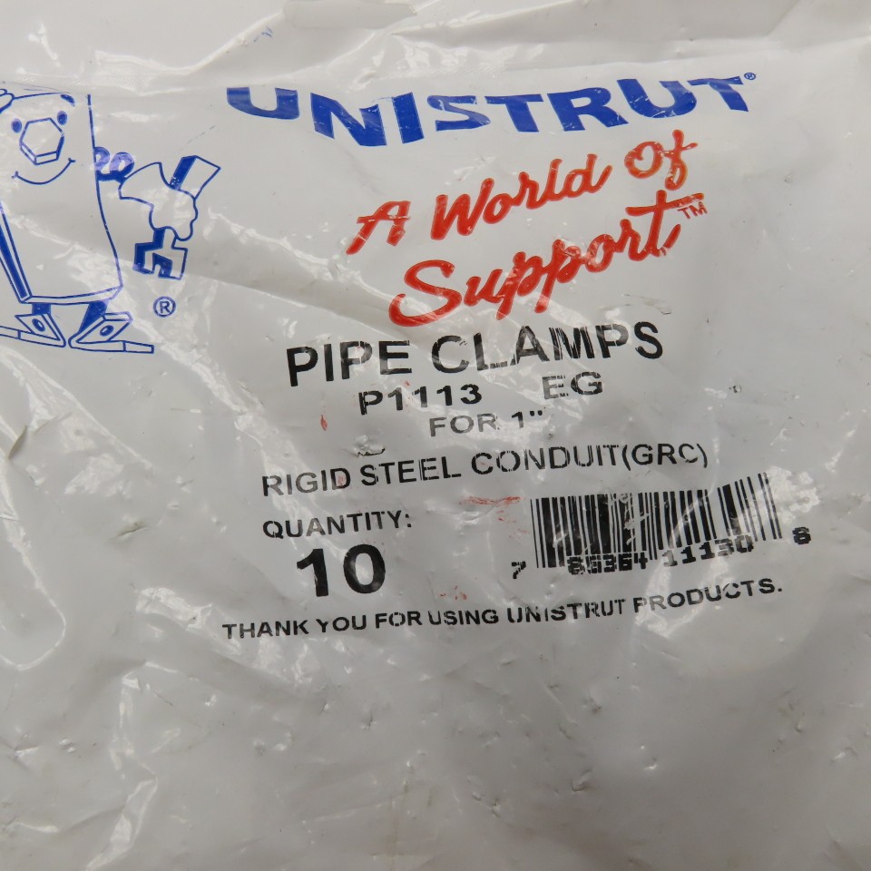 Unistrut P1113 EG 1″ Rigid Steel Conduit Pipe Clamps Lot of 10