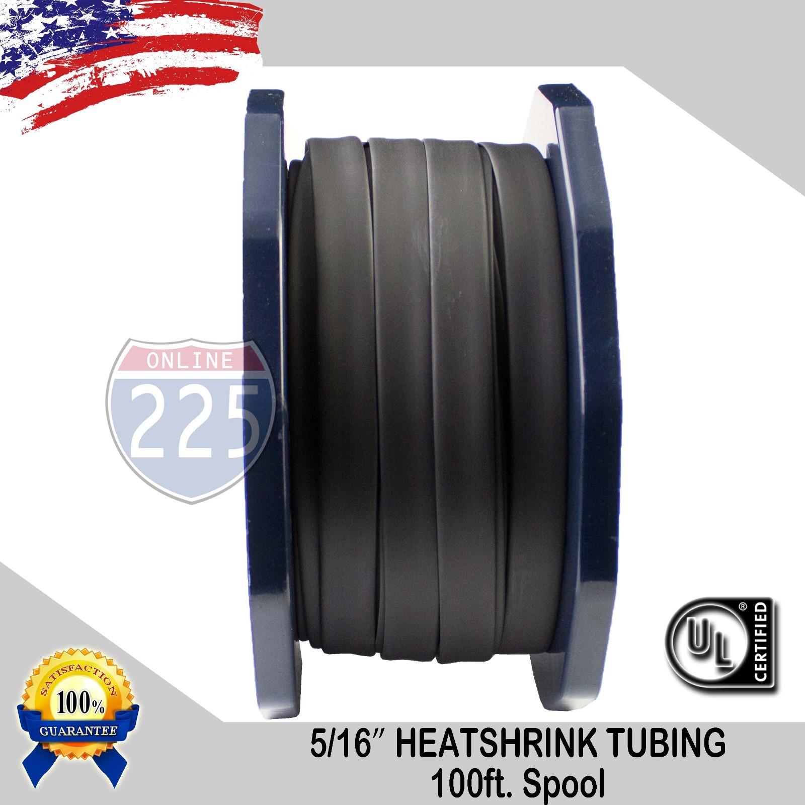 100 FT. 100′ Feet BLACK 5/16″ 8mm Polyolefin 2:1 Heat Shrink Tubing Tube Cable