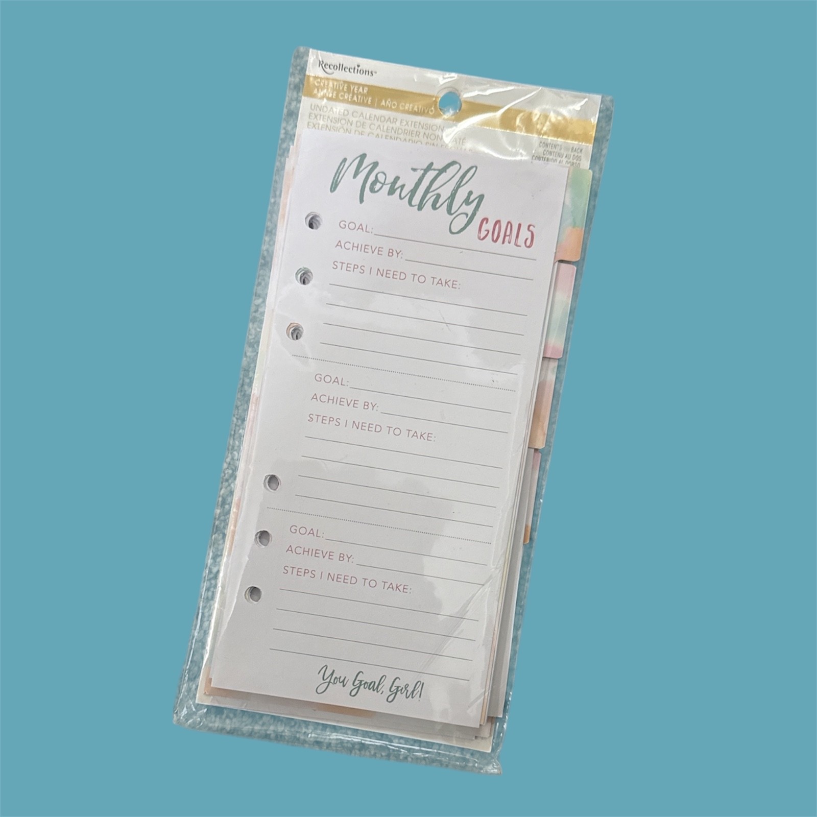 Recollections Undated Calendar Monthly Goals – 6 Months, Divider Tabs & Layouts