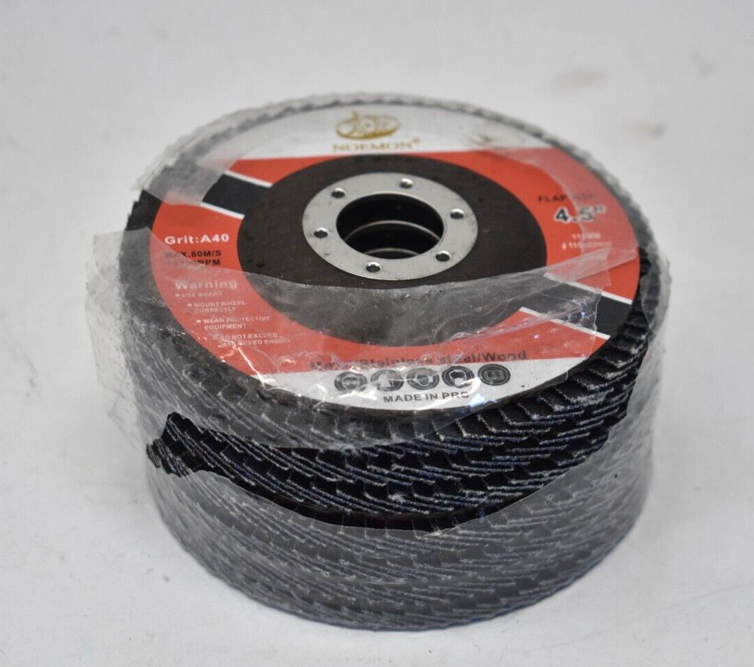 Lot of 7 Noemon A120 Grit Flap Disc Grinding Wheels 4.5″ 80M/S 13300 RPM