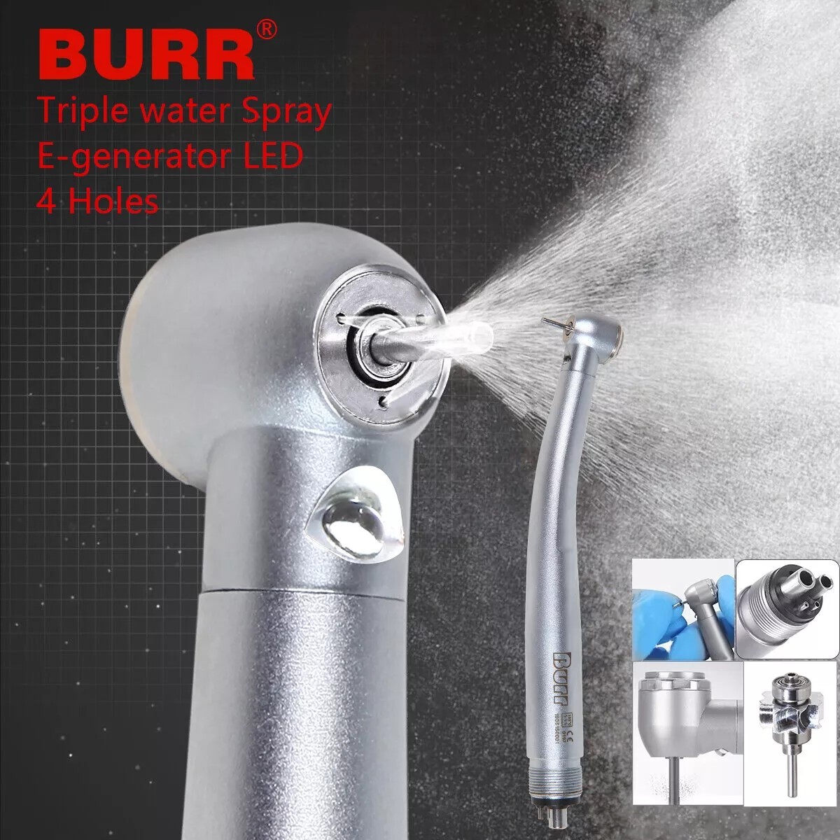 Kavo Style Dental LED Handpiece Fiber Optic E-generator Turbine 4 Holes UDM