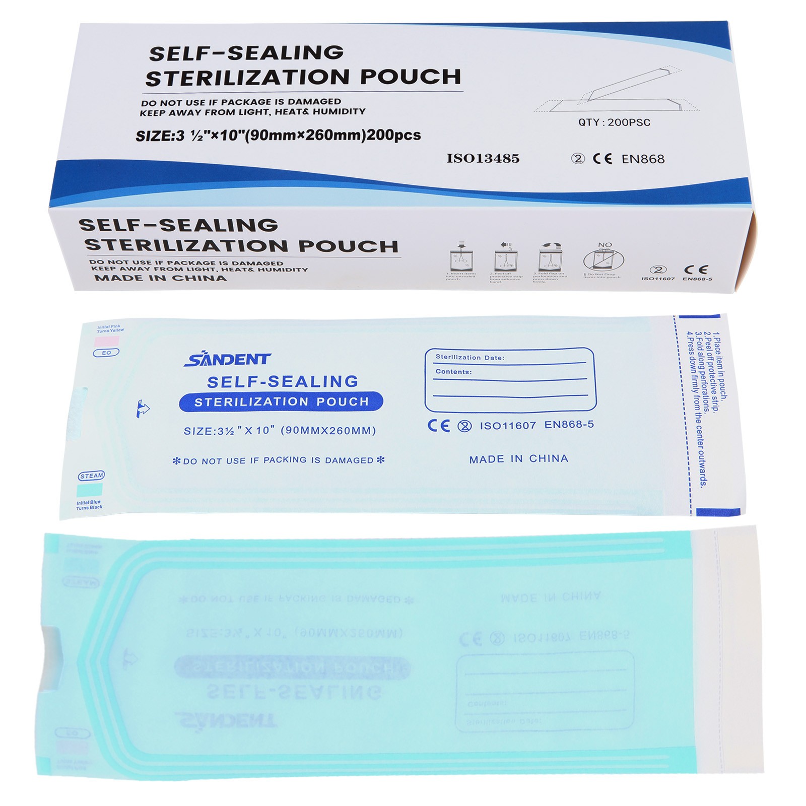 up to 7000 Sterilization Pouches 3.5 ” x 10 ” Dental Self Seal Pouch Bag